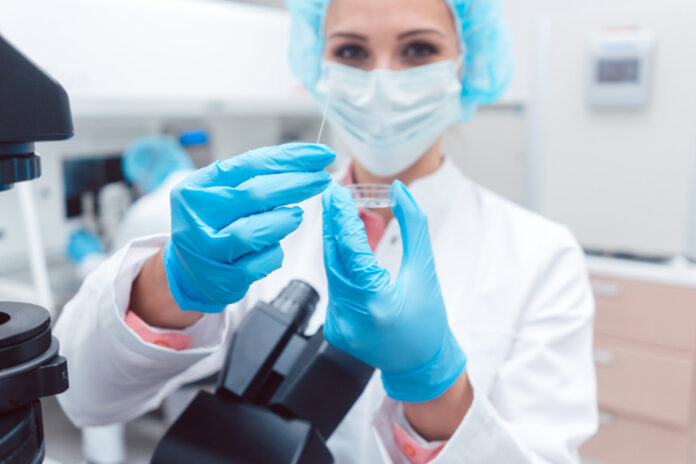 Scientist,In,Laboratory,Showing,Petri,Dish,With,Fertilized,Egg,Cell