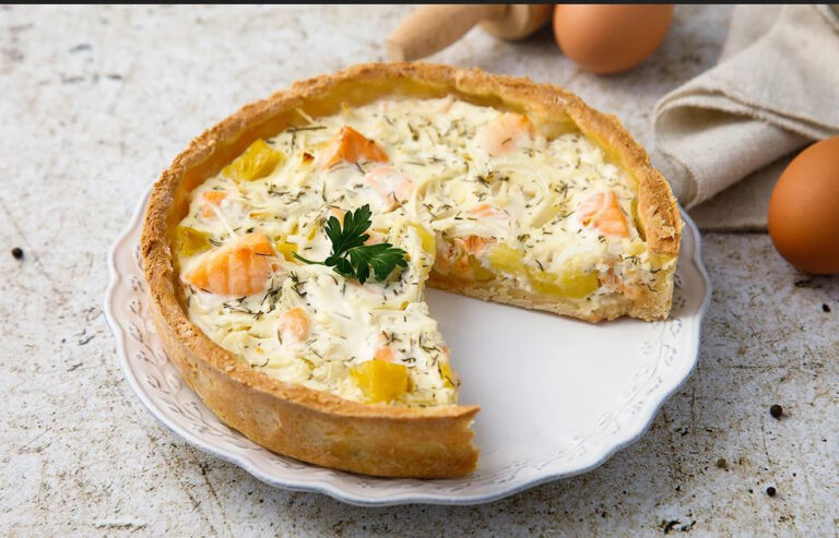 Τάρτα με σολομό και τυρί ρικότα